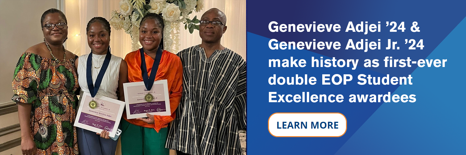 Genevieve Adjei ’24 & Genevieve Adjei Jr. ’24 make history as first-ever double EOP Student Excellence awardees
