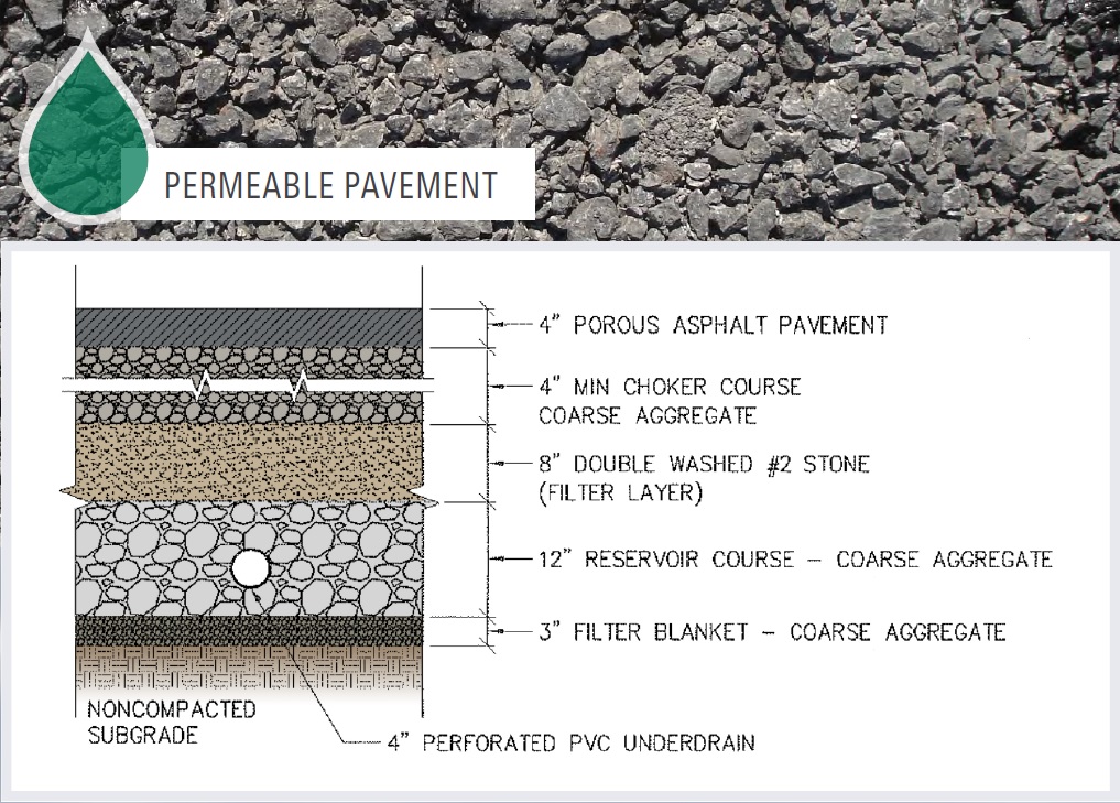 Cross section of Permeable Pavement